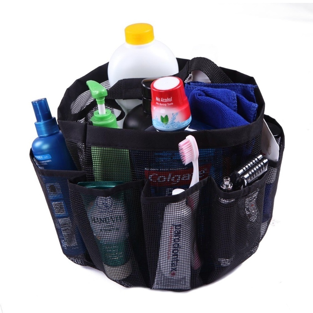 Black Mesh Bathroom Caddy College, Camp, Bath, Dorm Essentials for Students